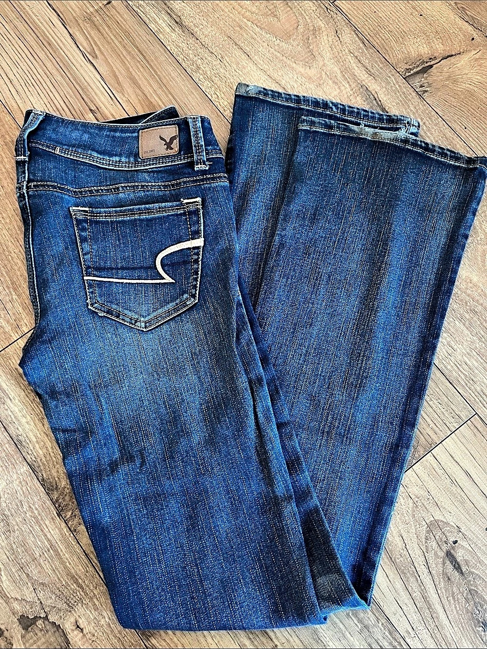 American Eagle Kick Boot Super Stretch Skinny Jeans Blue Size 6L